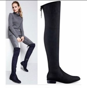 Marc Fisher Black Humor Velvet Over The Knee Boots